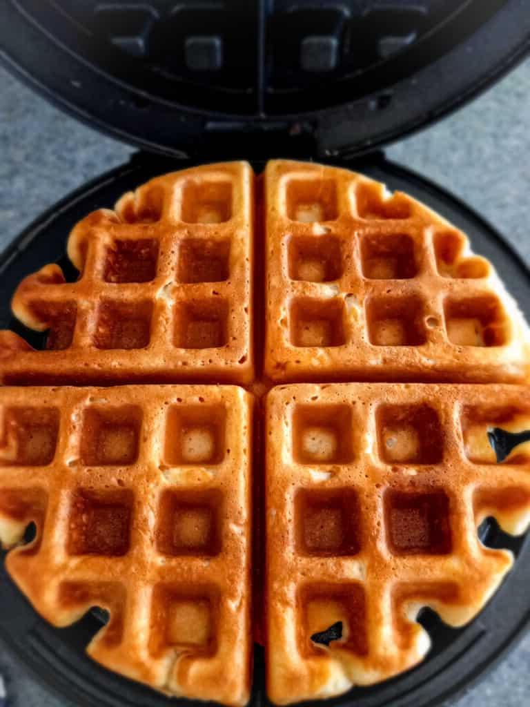 cooked waffles ready to serve.